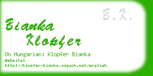 bianka klopfer business card